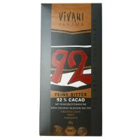 Viviani Bio-Schokolade 92 % Kakao mit Bio-Kokosblütenzucker vegan 80 g
